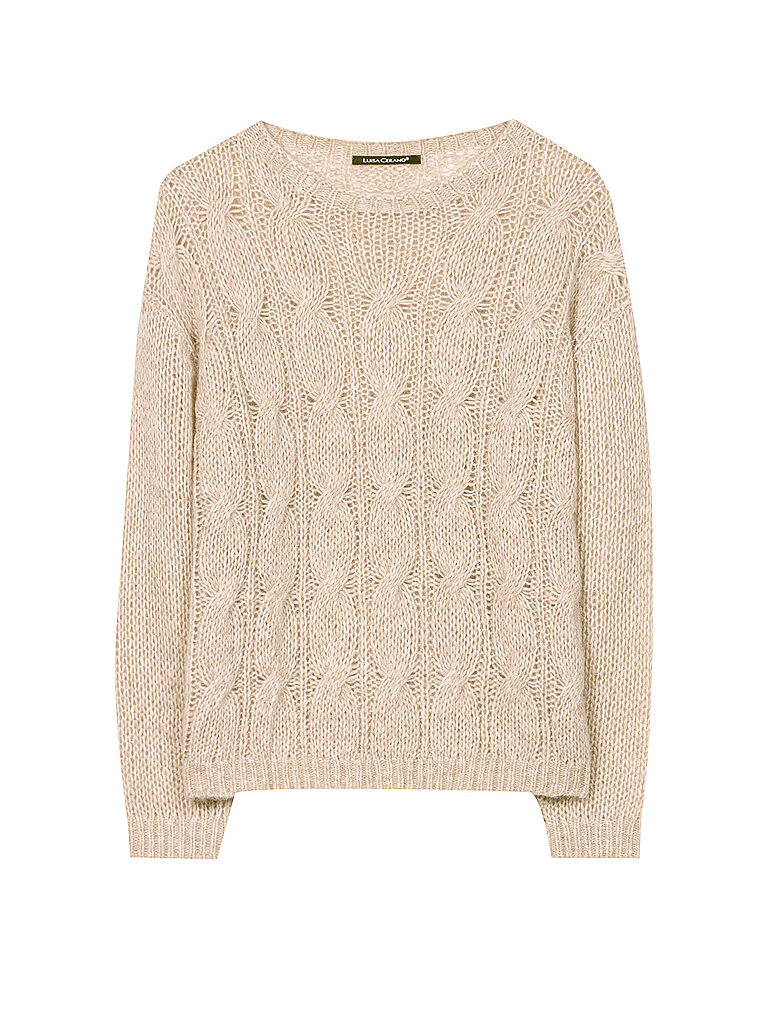 LUISA CERANO Damen Kurzarm Pullover Camel 42